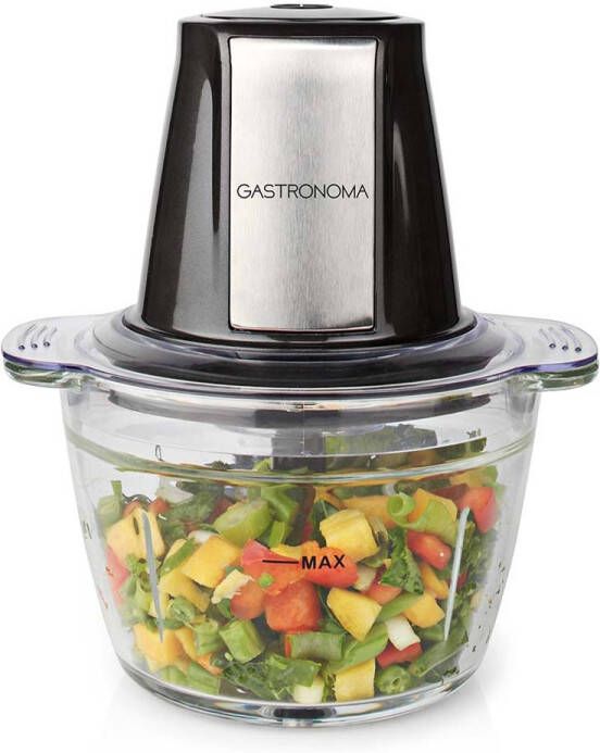 Gastronoma Minihakmolen 500 W 1000 ml Glazen Kom 1-Snelheid Zwart Roestvrij Staal