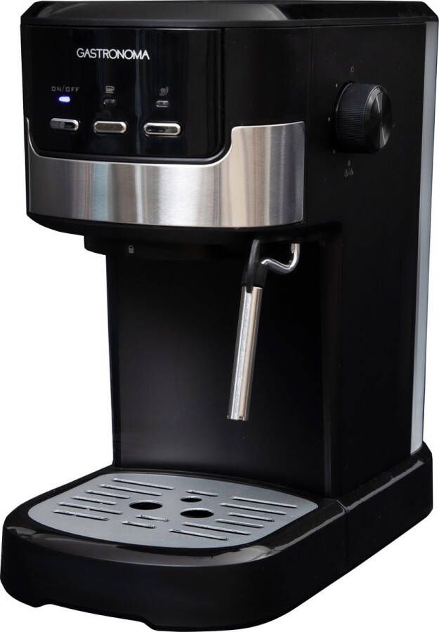 Gastronoma Pistonmachine Espresso Koffiemachine met gemalen bonen en melkopschuimer 18110002 Zwart