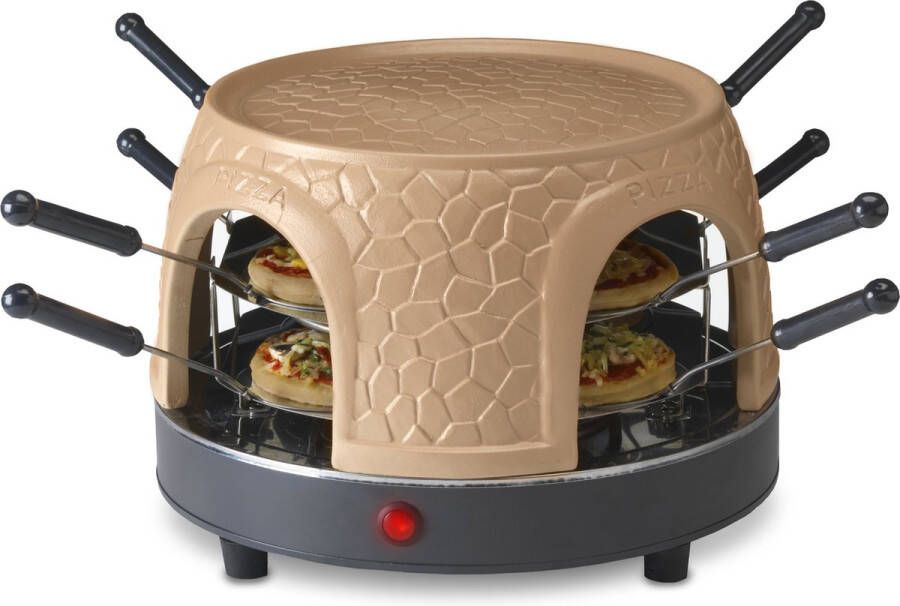 Gastronoma Pizza oven voor 8 personen Inclusief bakspatels bakplaat en pizzavorm -18310018 Keramiek Grijs