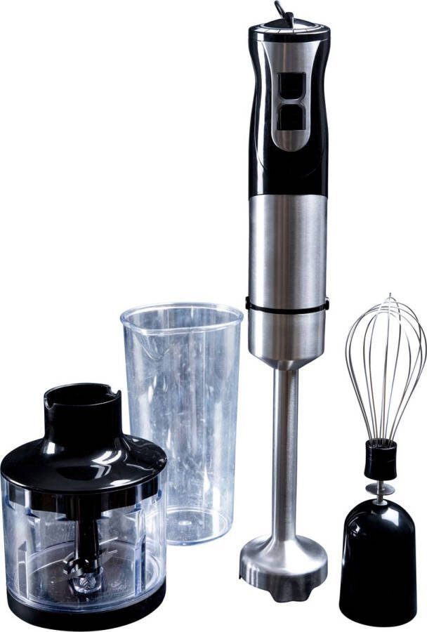 Gastronoma Staafmixer met hakmolen schijf kop voor multifunctioneel gebruik in jouw keuken RVS-Zwart