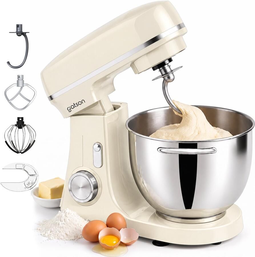 Gatson 2000W Keukenmachine 6 2L Mengkom Dubbele Handvatten Keukenrobot Keukenmixer Foodprocessor Mixer Met Mengkom