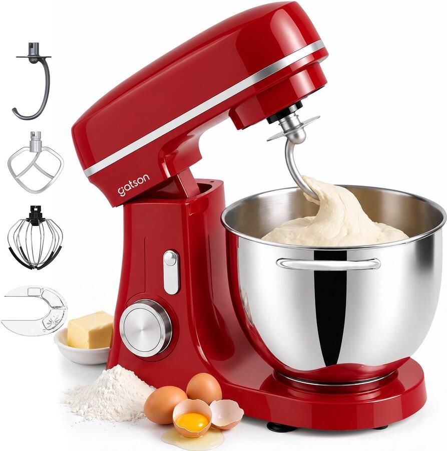Gatson 2000W Keukenmachine 6 2L Mengkom Dubbele Handvatten Keukenrobot Keukenmixer Foodprocessor Mixer Met Mengkom
