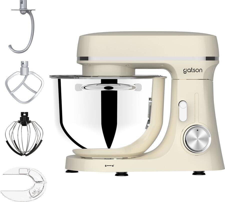 Gatson 2000W Keukenmachine 6L Mengkom Dubbele Handvat Keukenrobot Keukenmixer Foodprocessor