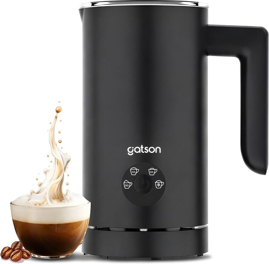 Gatson Elektrische Melkopschuimer Warm & Koud Schuim PFAS Vrij 4 Standen Milk Frother Melkschuimer Electrisch Opschuimer voor Melk