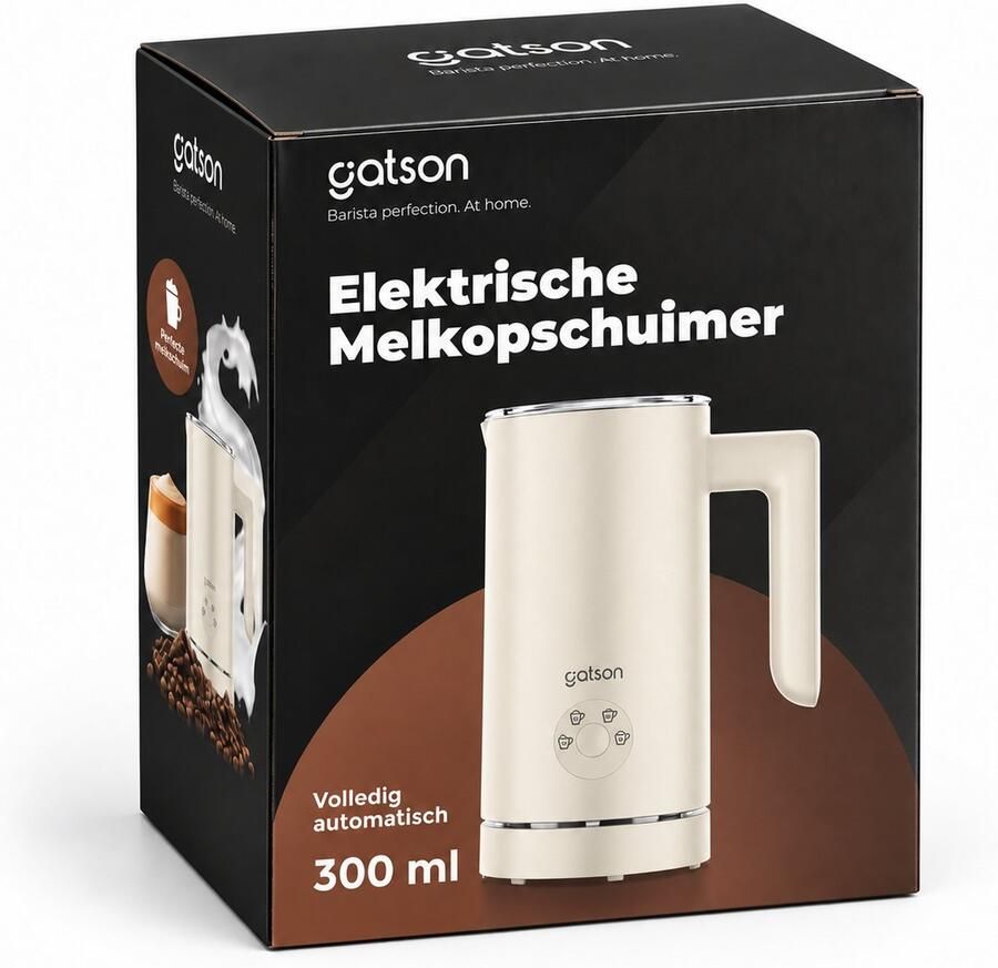 Gatson Elektrische Melkopschuimer Warm & Koud Schuim PFAS Vrij 4 Standen Milk Frother Melkschuimer Electrisch Opschuimer voor Melk