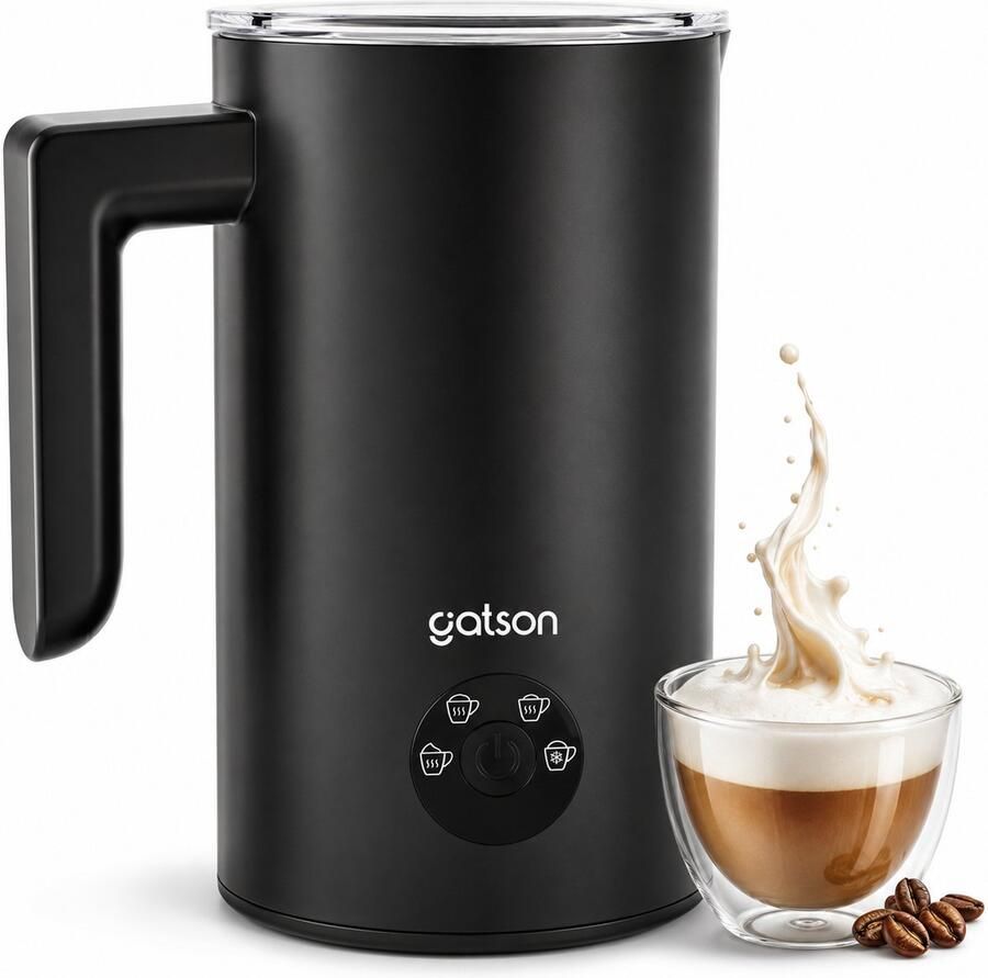 Gatson Elektrische Melkopschuimer Warm & Koud Schuim PFAS Vrij 4 Standen Milk Frother Melkschuimer Electrisch Opschuimer voor Melk