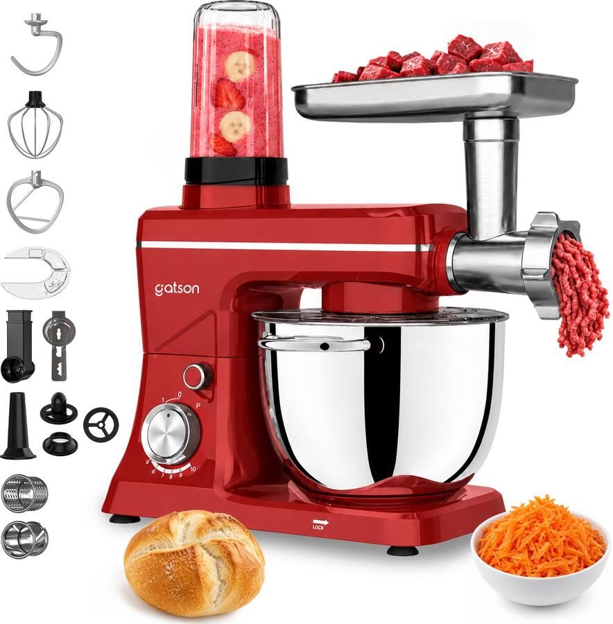Gatson Multifunctionele Keukenmachine Blender Vleesmolen Koekjesmaker & Groentesnijder Keukenmixer Keukenrobot Foodprocessor Mixer Met Mengkom
