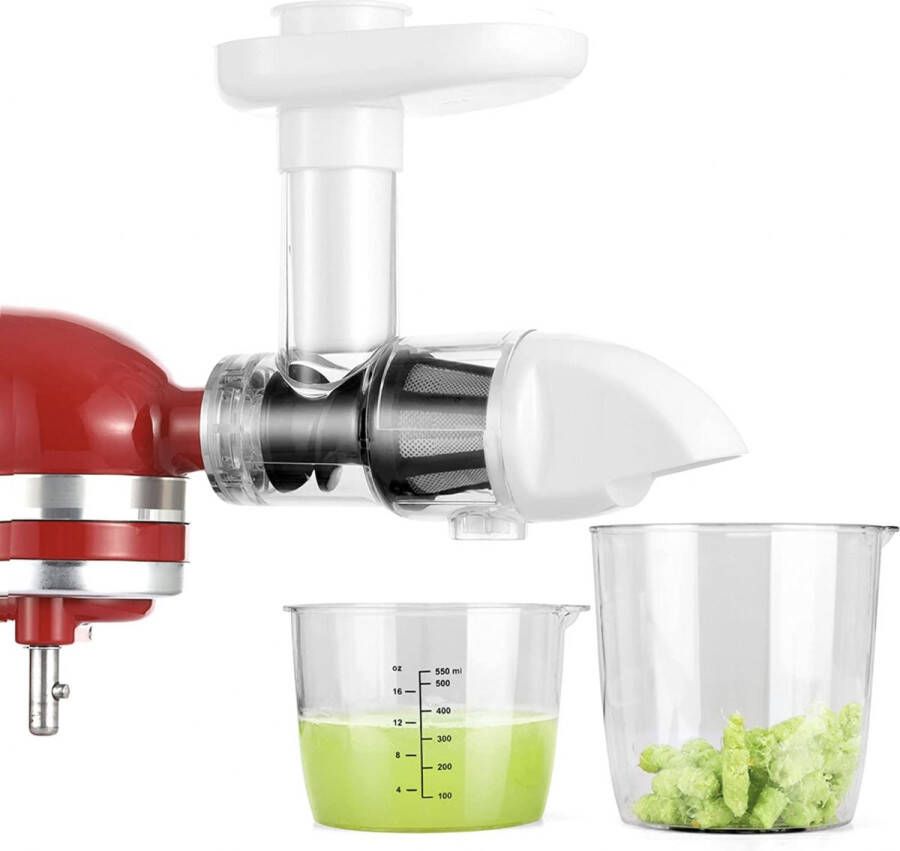 Gdrtwwh Juicer opzetstuk voor KitchenAid staande mixer slow juicer citrussappers accessoires kauw-sapcentrifuge opzetstuk voor groenten en fruit (wit)