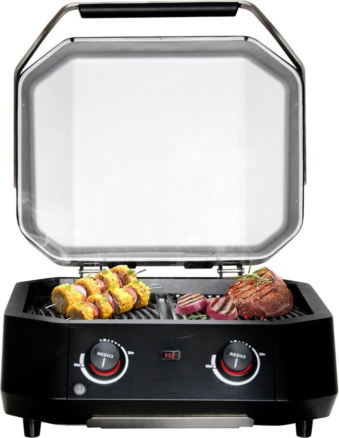Geavanceerde Elektrische Grill Zwart 510 x 390 mm Indirect Koken met Digitale Thermometer Voor Buiten