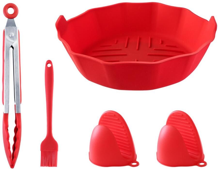 Geen handelsmerk Accessoires voor de airfryer bakplaat ovenwanten borstel tang geschikt voor keuken koken bakken en grillen vijfdelige set