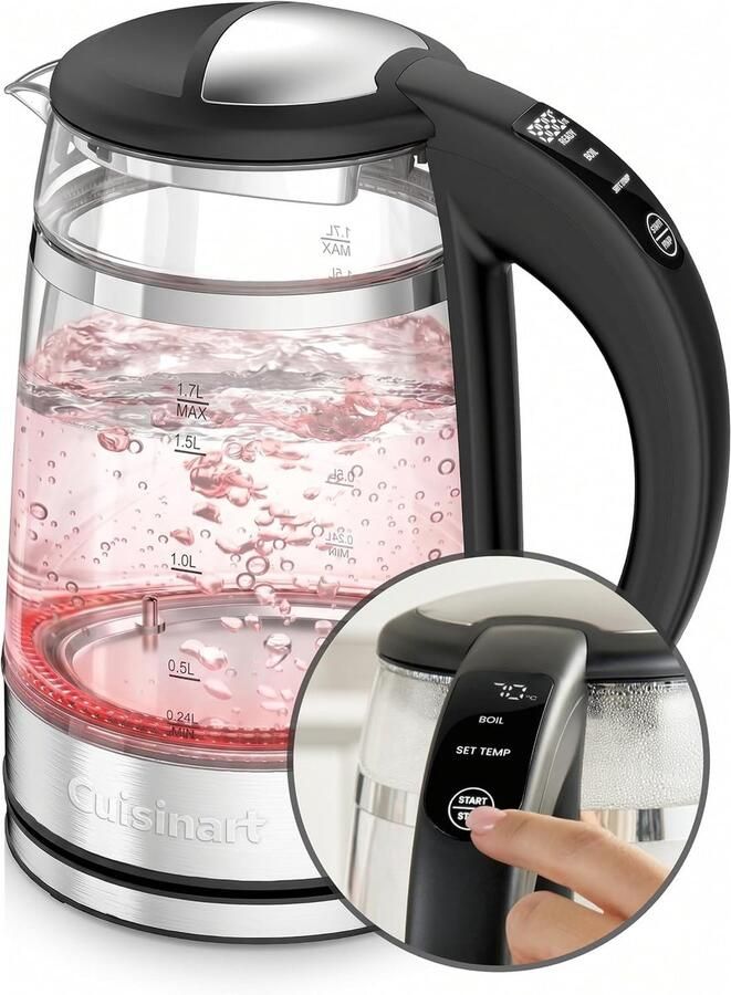 Geen Mark Glazen waterkoker snel verwarmend elektrische waterkoker met temperatuurregeling automatische uitschakeling 1 7L 3000W