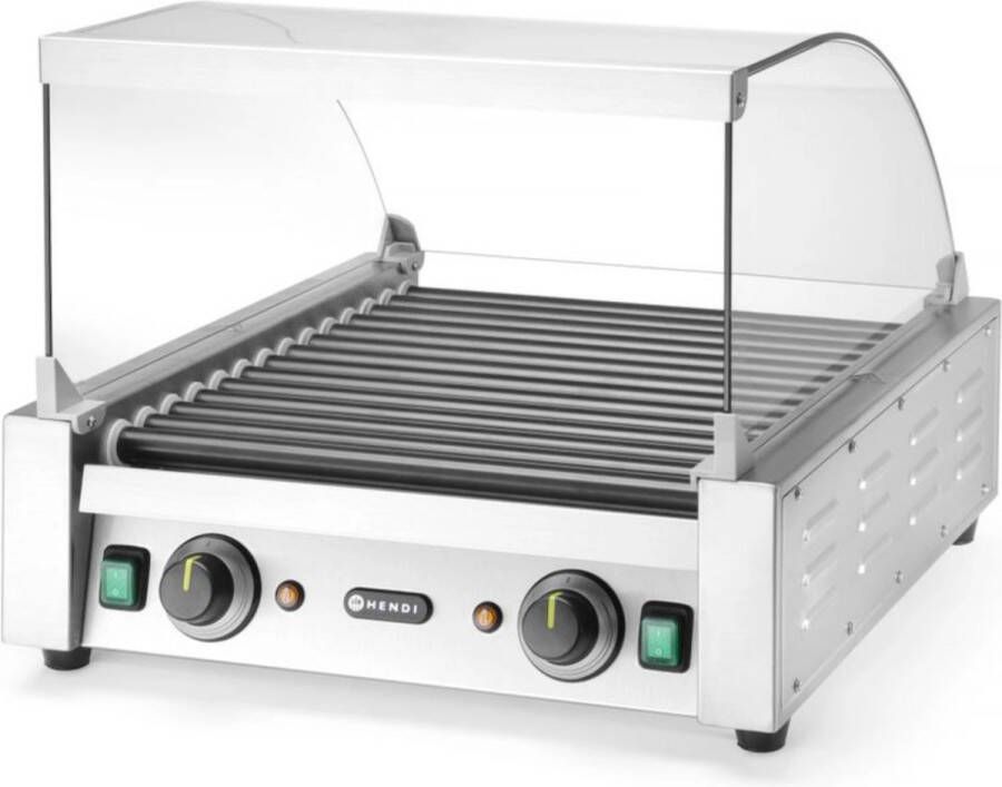 Hendi Glazen afdekking voor worstenroller grill energiebesparend 470x401x250 mm