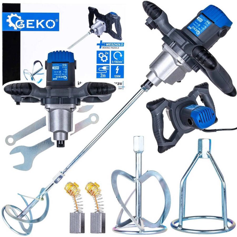 Geko Elektrische mixer 1200W 2 snelheden Inclusief extra mengstaaf