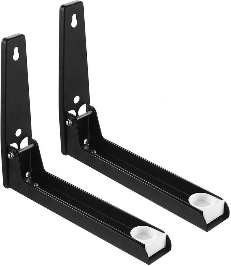 GelldG 2 stuks magnetronrek Wandplank voor magnetron Magnetronstandaard Roestvrij staal Verstelbare hoogte Geschikt voor kleine magnetrons printers en luidsprekers