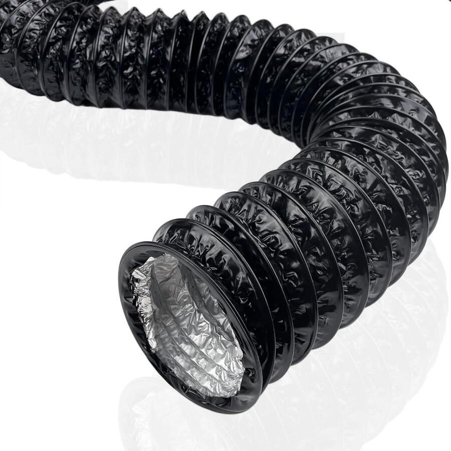 GelldG Abluchtbuizen en -slangen Flexibele PVC Abluchtslang 5m x 10cm Verstelbaar en Versterkt Geschikt voor Afzuigkap Wasdroger en Ventilator Plastic Keukenaccessoire