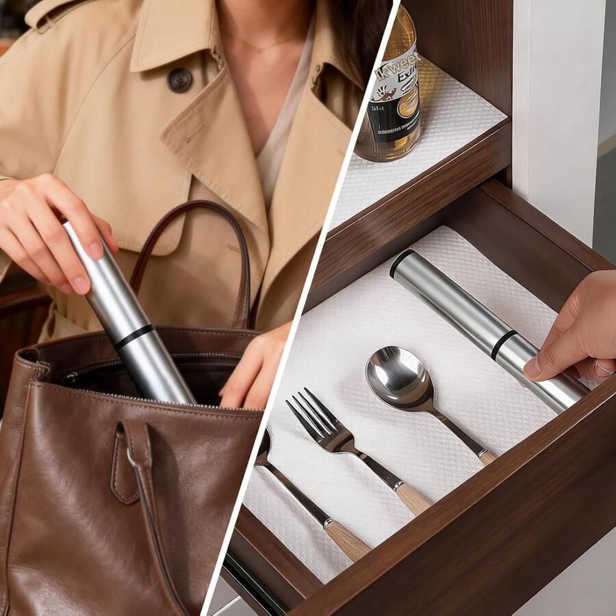 YOZHIQU Elektrische Op Batterijen Werkende Melkopschuimer 25 5x3cm Oplaadbaar met USB-C Dubbele Quirl voor Koffie Latte Cappuccino Slagroom Macchiato Eieren Klokken Geschikt voor Thuis en Kantoor