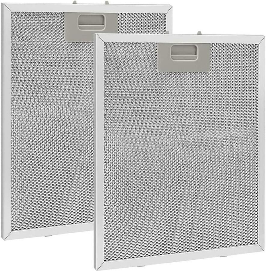 GelldG Metalen vetfilter Metalen vervangingsfilter Aluminium vetfilter vervanging Geschikt voor afzuigkappen in de keuken 2 stuks 260*320*9mm