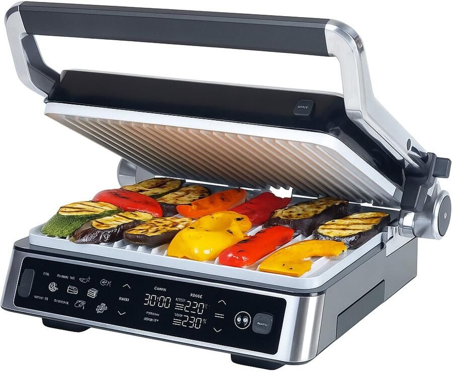 Genius Chef Contactgrill Cerafit Edition – 2000W – PFAS vrij – Contact grill met uitneembare platen – Grillen & tosti s maken – Inclusief kern thermometer
