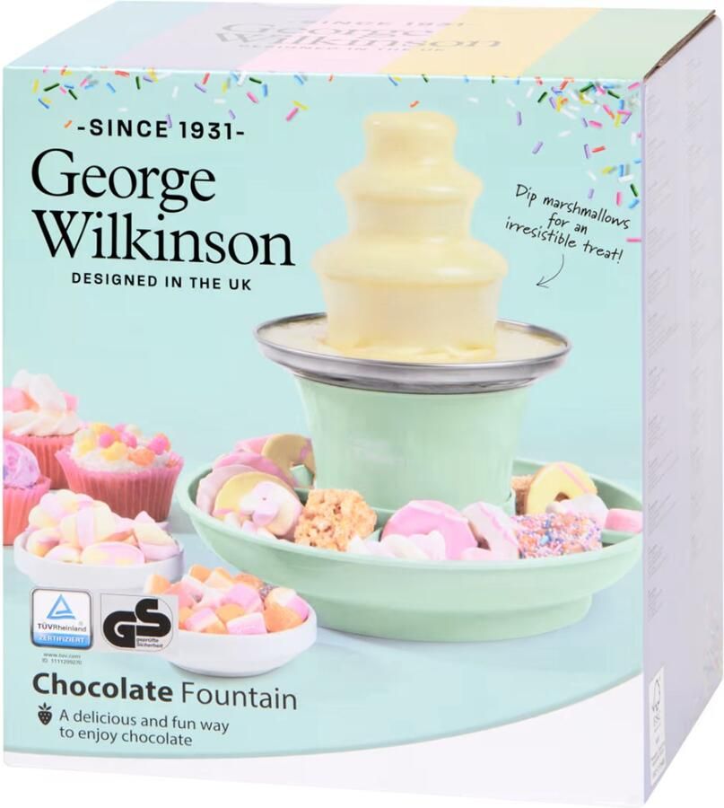 George Wilkinson Chocoladefontein Fontein met 3 lagen -2 voedselschalen inbegrepen Groen