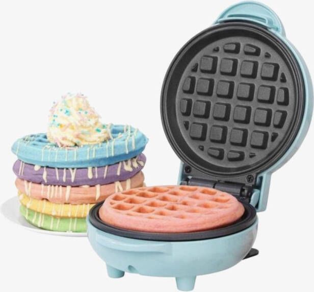 George Wilkinson Mini Wafelijzer Compacte Wafelmaker Met Anti Baklaag Blauw