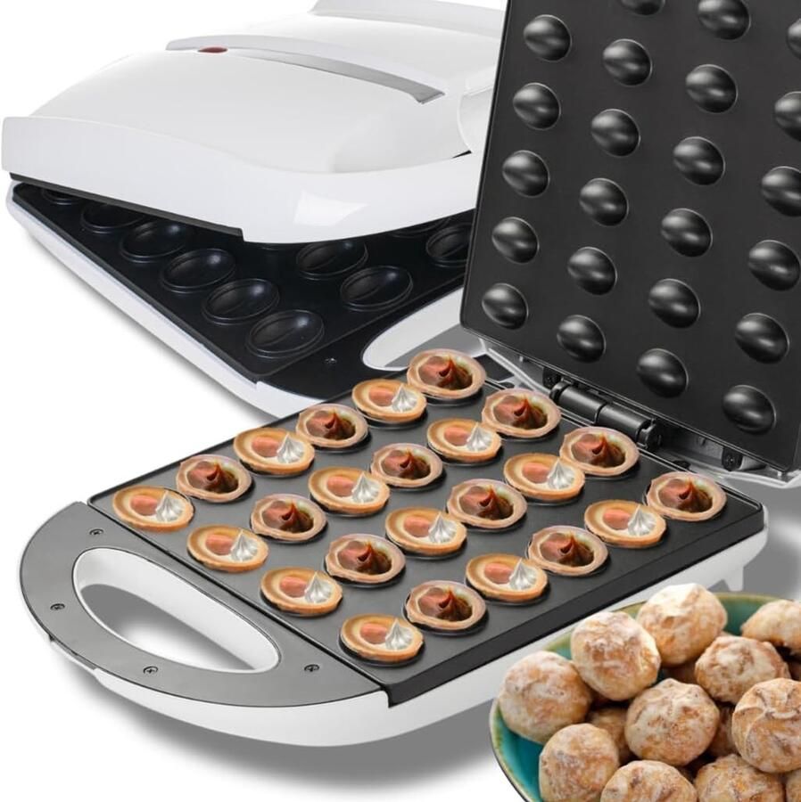 Gevulde Koekjes Wafelijzer Zwart Voor 12 Gevulde Koekjes Antiaanbaklaag Voor Zoete Snacks