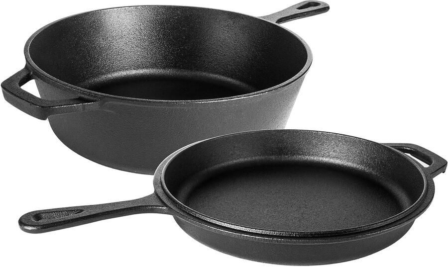 Gietijzeren Dutch Oven 2-in-1 Combo Voorgekruid