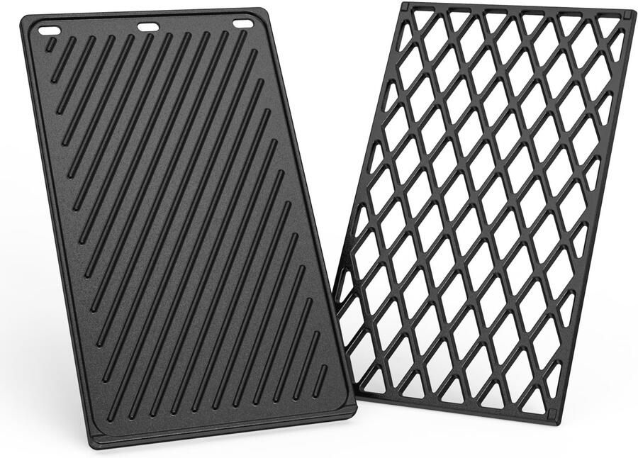 Gietijzeren Grillplaat en Grillrooster 2-in-1 44 x 25 5 cm