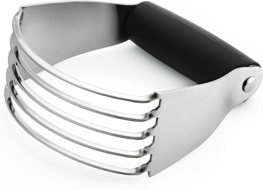 Gigicial Meng- en dispergeergereedschap van roestvrij staal Bakdeegmixer Eenvoudig deeg mengen en snijden 1 stuk Zwart