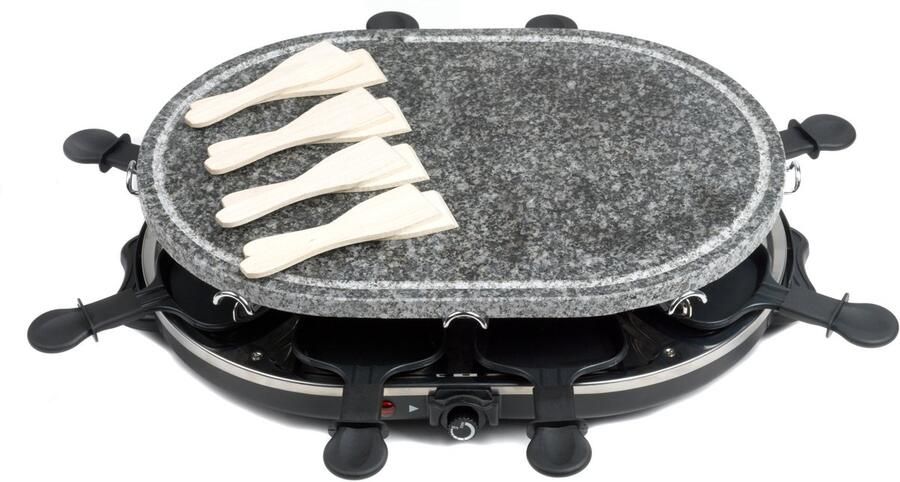 Giles & Posner 8-delige Tafel Raclette Grill 1200W 43x30cm Plaat