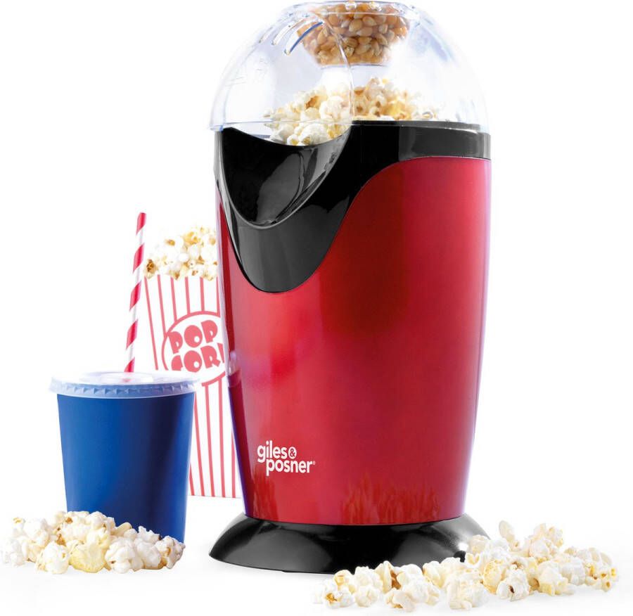 Giles & Posner Popcorn Machine Retro Popcornmaker Klaar in 3 minuten zonder olie 1200W Groen