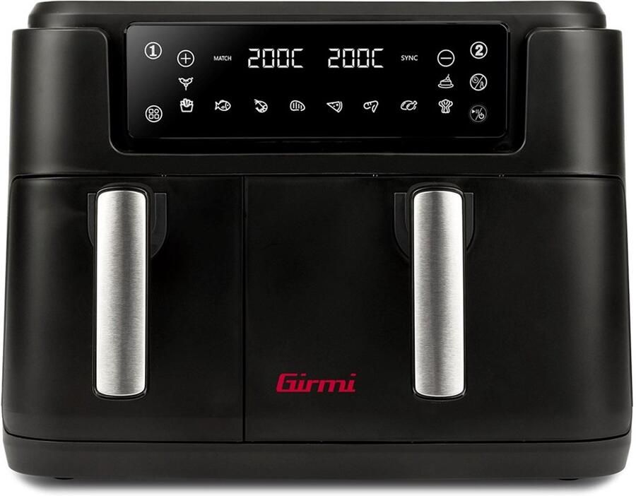 Girmi FG26 Airfryer Dubbele kookzone 9 L capaciteit 10 automatische programma s