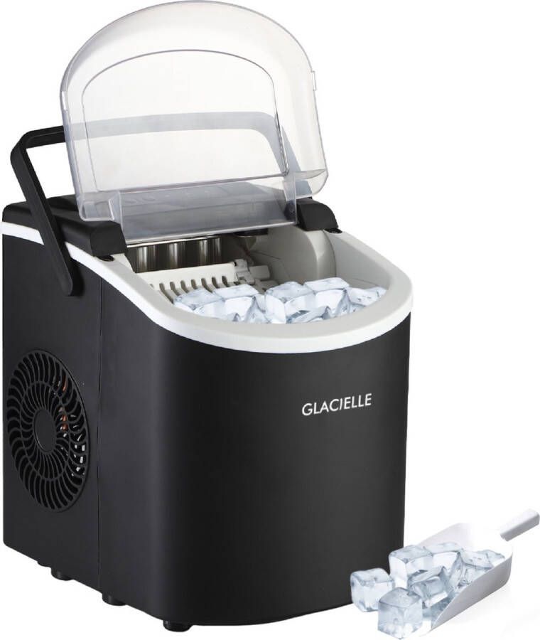 Glacielle IJsblokjesmachine – 1.3L – 9 blokjes in 7 minuten – Draagbaar met Handvat Zelfreinigend – Zwart