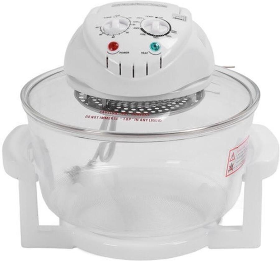 Glazen Luchtfriteuse 12 Liter 1200-1400 W Olievrije Friteuse met Timer van 60 Minuten en Temperatuurregelaars van 149 ° F 482 ° F 360 ° Zichtbaar Aanrecht Luchtfriteuse Oven