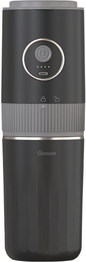 Gloovon Draagbare Espressomachine Met Elektrische Bonenmaler Alles-in-één 4-in-1 Koffiezetapparaat USB Oplaadbaar Draadloos voor Auto & Camping RVS