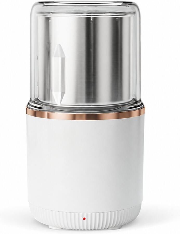 Gloovon Elektrische Koffiemolen & Kruidenmolen 150W RVS 304 Droog Nat & Oliehoudend Malen 220ml Wit Brons