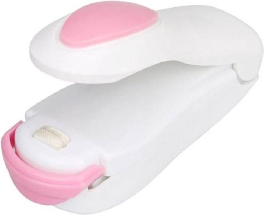 Go Gadget Sealapparaat Afdichting Mini Warmte Plastic Verpakking Zak Impuls Kleur Wit Met Roze