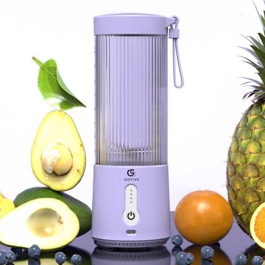 GoFive GF2 Mini Blender Paars 450 ml USB-C Oplaadbaar