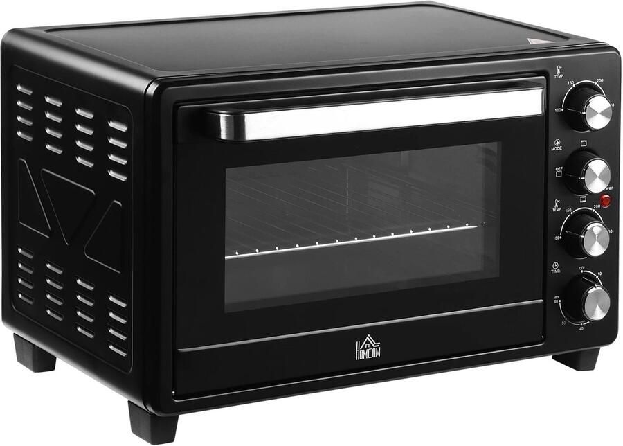 Golaro Elektrische Oven Mini Oven Kleine Oven Roestvrij Staal 52 2x38 1x33 5 cm 801-1200W EU stekker Zwart