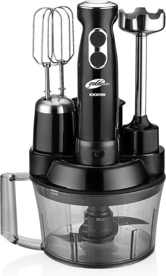 GoldMaster ELENA Goldmaster GM-7239B Elena Max RVS Keukenmachine Blender Smoothie Staafmixer Zwart