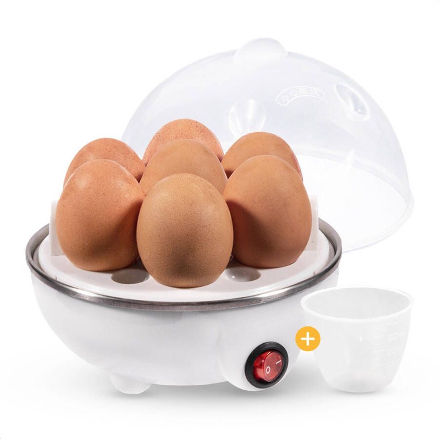 Golermo EGG MASTER – Elektrische Eierkoker voor 7 Eieren Automatisch Uitschakelen Zacht Medium of Hard Gekookt Incl kookboek