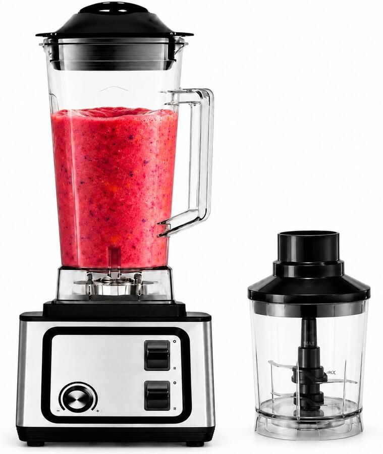 Golermo 2-in-1 Blender 2 5 Liter Smoothie Maker met Hakmolen Krachtige Keukenmixer voor Smoothies en Milkshakes