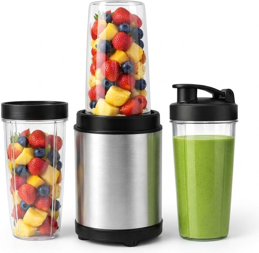 Golermo Esperanza Nutri Bomb NutriBlender – 900W – Inclusief 3 Bekers – Roestvrijstalen Messen – BPA-vrij – Smoothies Sauzen Babyvoeding