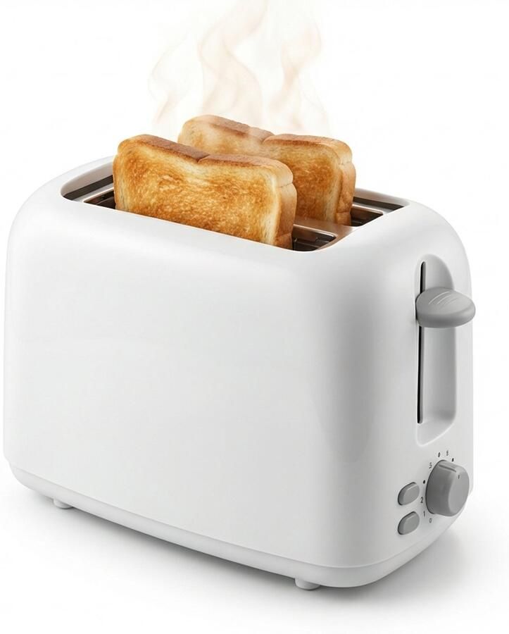 Golermo Broodrooster – 600W – 2 Extra Brede Sleuven – 6 Warmtestanden – PFAS- en BPA-vrij – Wit