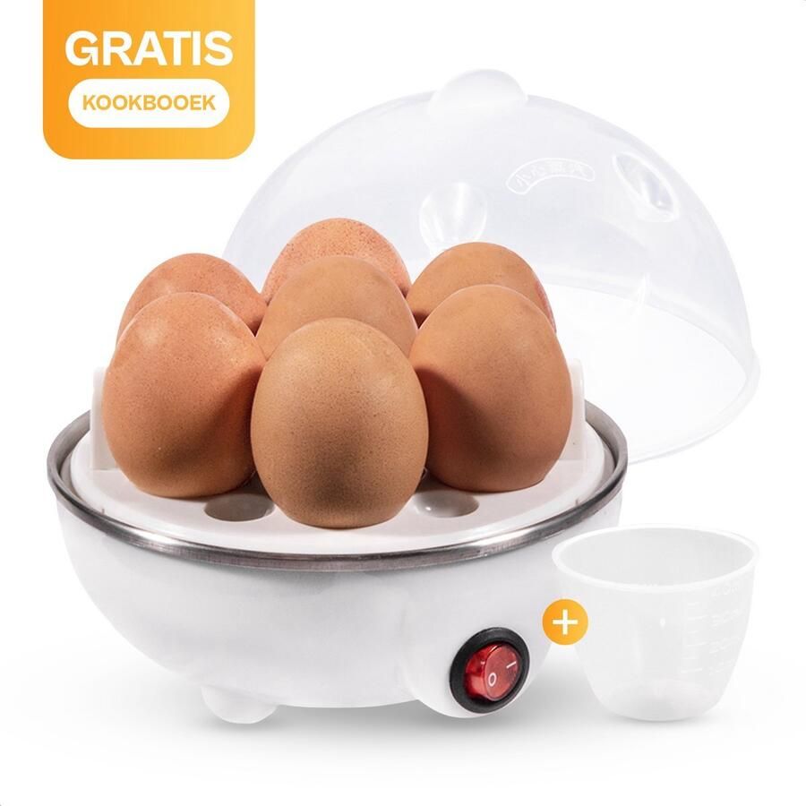 Golermo Eierkoker voor 7 Eieren – Elektrisch & Multifunctioneel – Koken Pocheer & Stomen – Zacht Medium of Hard – Automatisch Uitschakelen – Wit