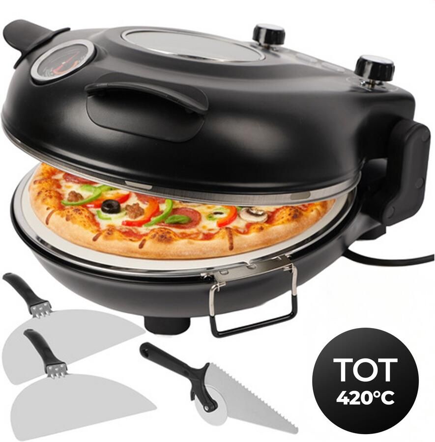 Golermo Elektrische Pizza Oven – Met Pizzasteen & Accessoires