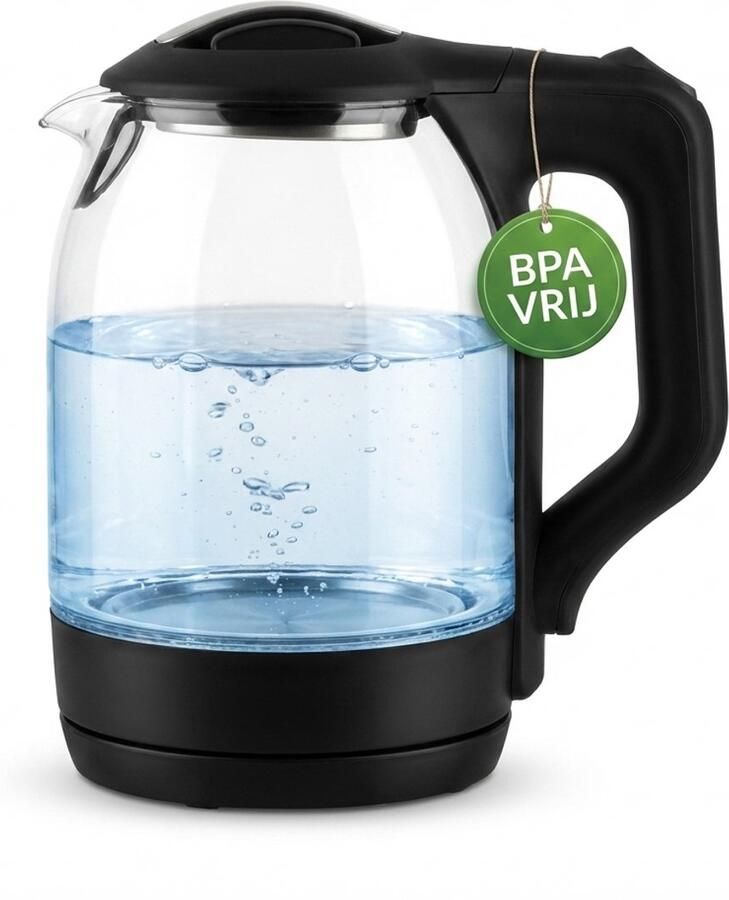 Golermo Glazen Waterkoker Glas 1 7 Liter 1500W RVS 360° Draaibare Basis Droogkookbeveiliging