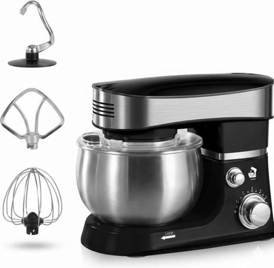 Golermo Keukenmachine – 3L Mengkom – Keukenrobot met Mixerfunctie – Zwart