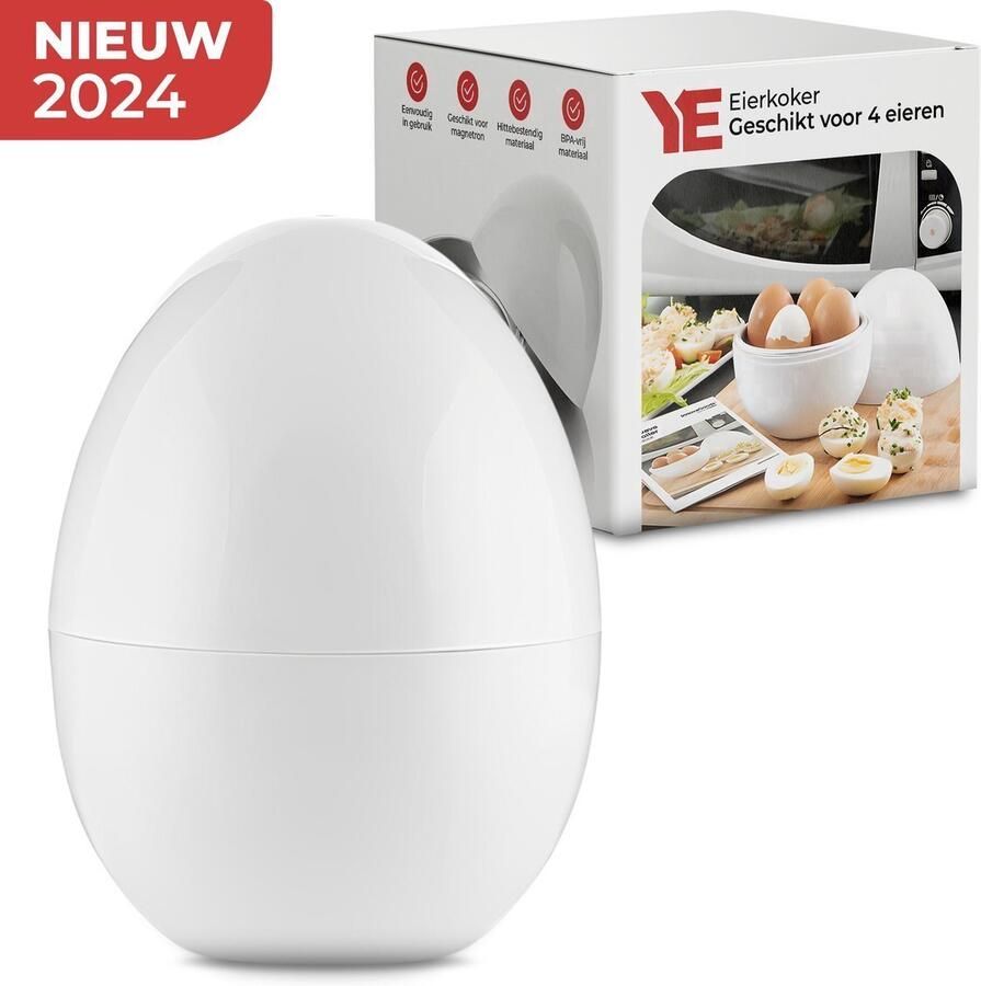 Magnetron Eierkoker Microwave Egg Boiler Eenvoudig Klaar te Maken Binnen 10 min Klaar Ruimte voor 4 Stuks
