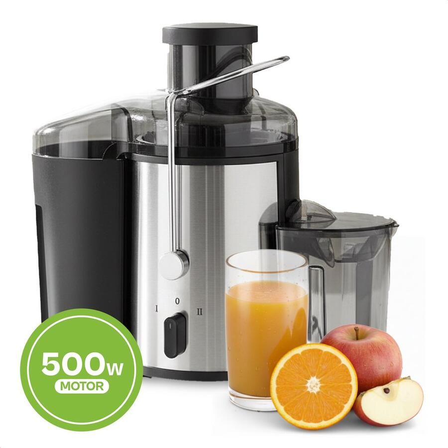 Golermo Sapcentrifuge – Juicer voor Groenten & Fruit – 500W – 2 Snelheden – Grote 65mm Vulopening – 450ml Sapkan – 1500ml Pulpcontainer – Drip-Stop & Veiligheidssysteem