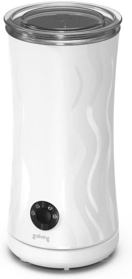 Goliving Melkopschuimer 4-in-1 – Melkschuimer Ergonomische vormgeving Elektrische melkopschuimer Voor Opschuimen en Verwarmen – Non-stick coating 240 ml Wit